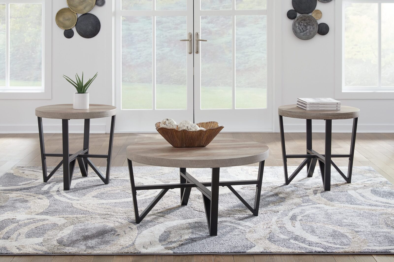 Deanlee - Occasional Table Set (Set of 3) - Grayish Brown / Black - Image 2