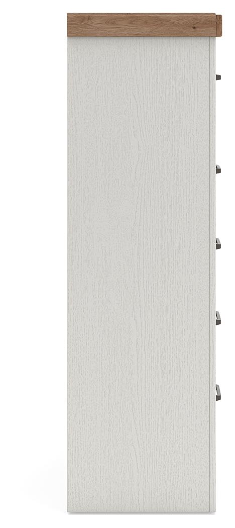 Savonport - Five Drawer Chest - White / Brown - Image 5