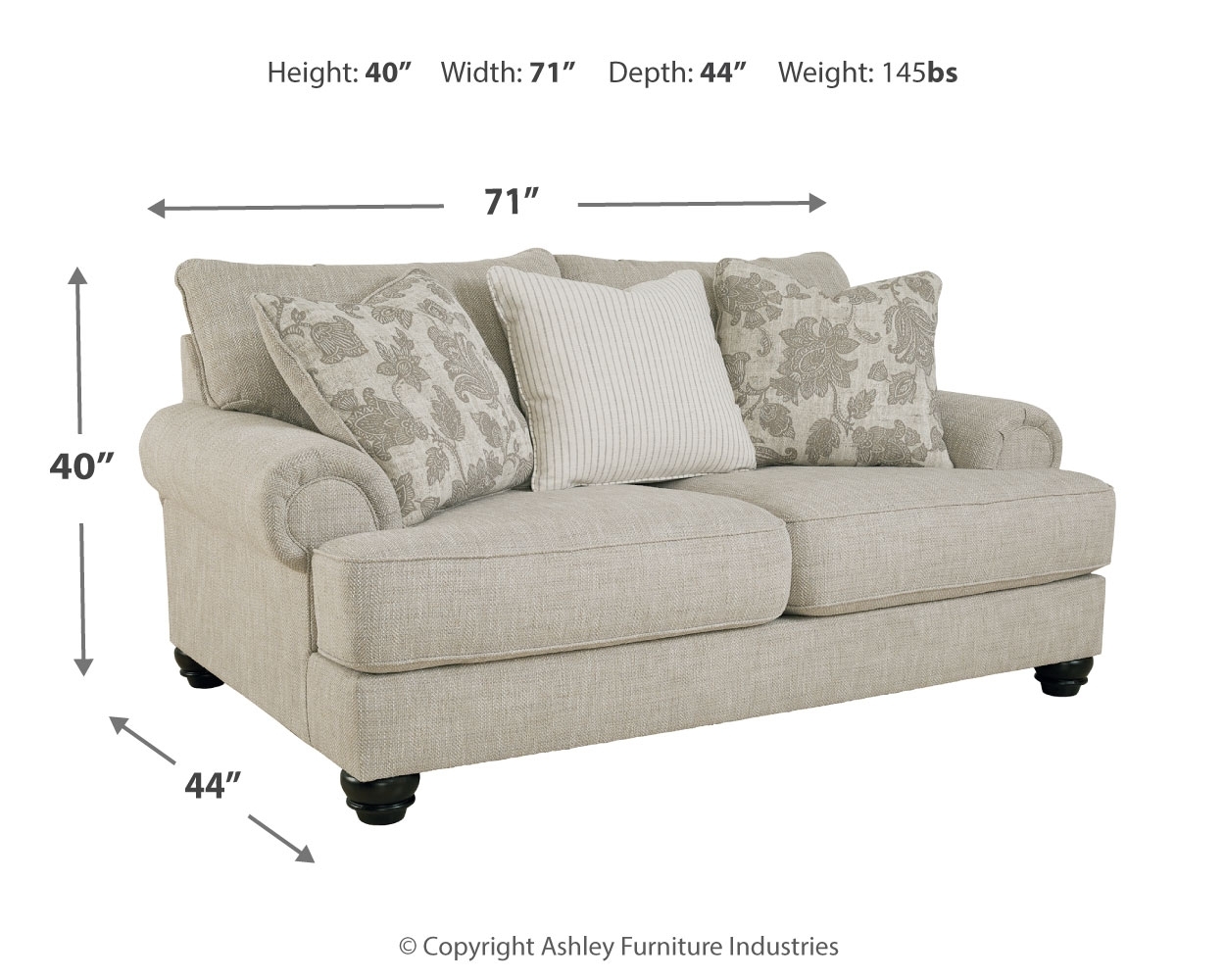 Asanti - Loveseat - Fog - Image 7