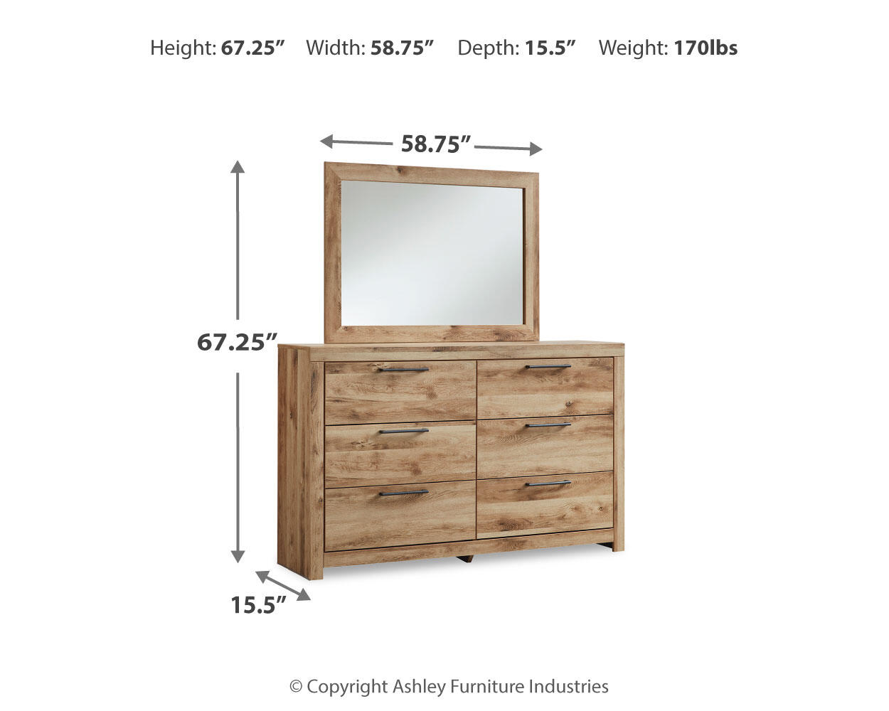 Hyanna - Dresser, Mirror - Tan - Image 5