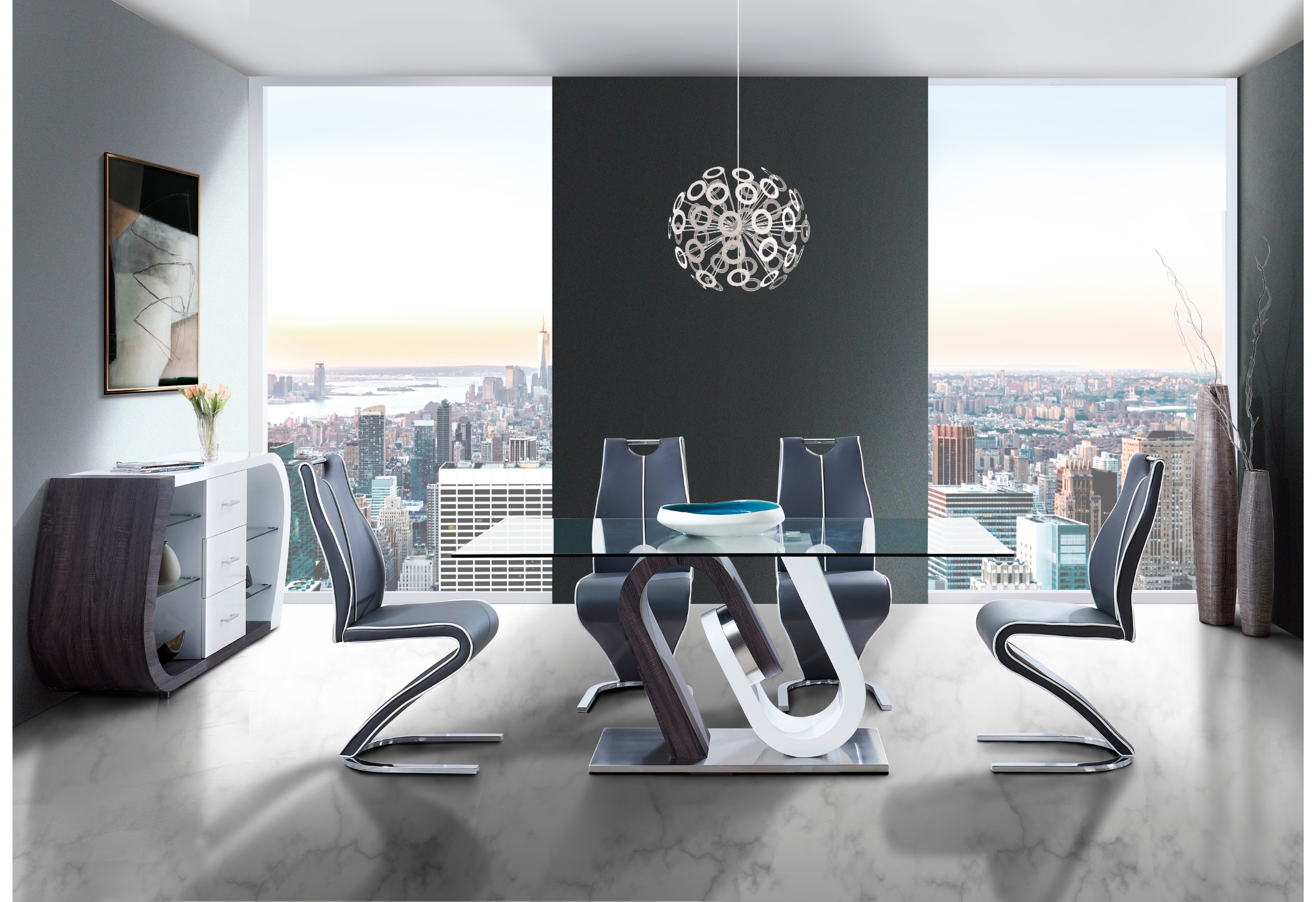 D4127 - Dining Room Set - Silver