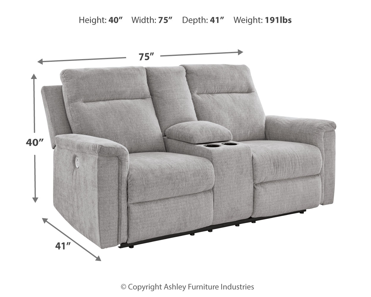 Barnsana - Dbl Power Reclining Loveseat With Console - Image 4