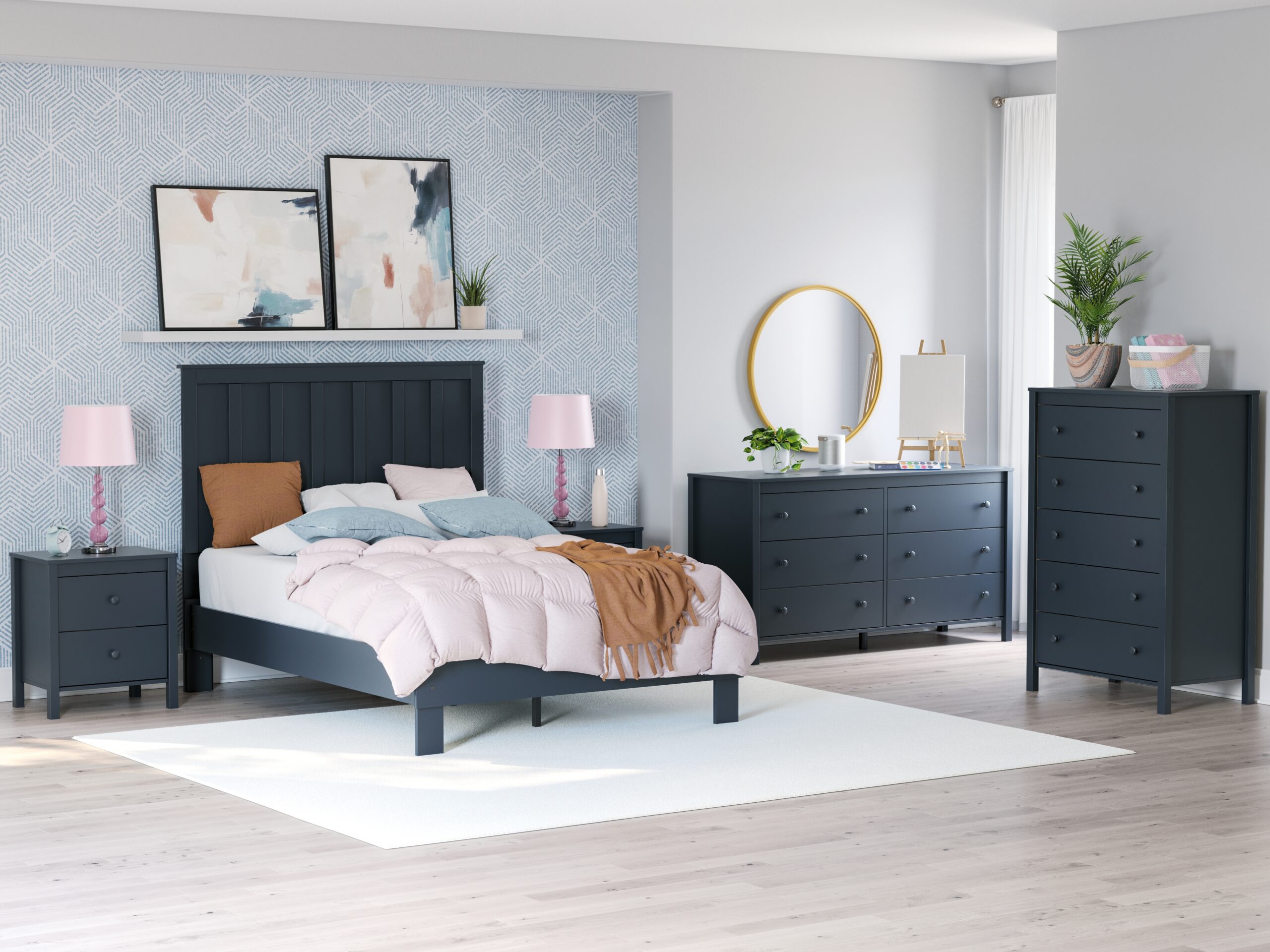 Simmenfort - Six Drawer Dresser - Navy Blue - Image 11