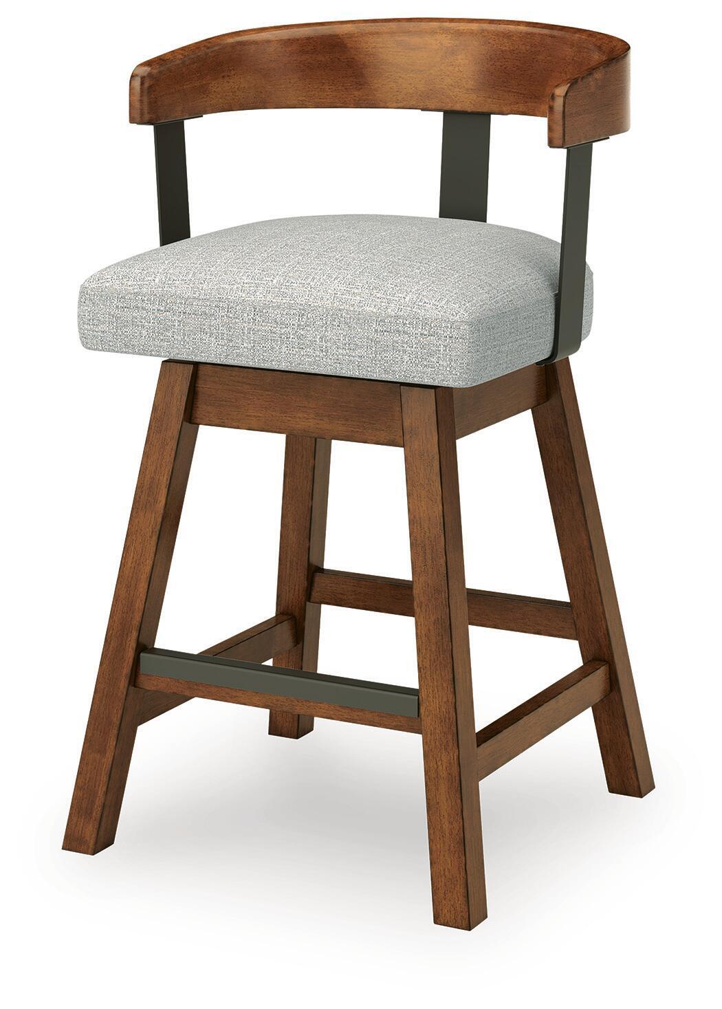 Ralene - Upholstered Swivel Barstool (Set of 2) - Medium Brown - Image 5