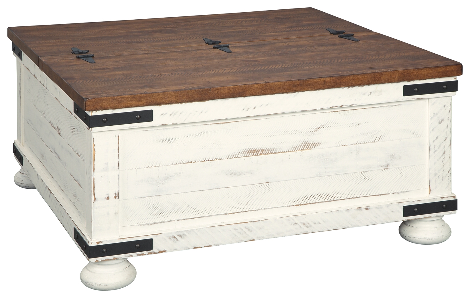 Wystfield - Cocktail Table with Storage - White / Brown