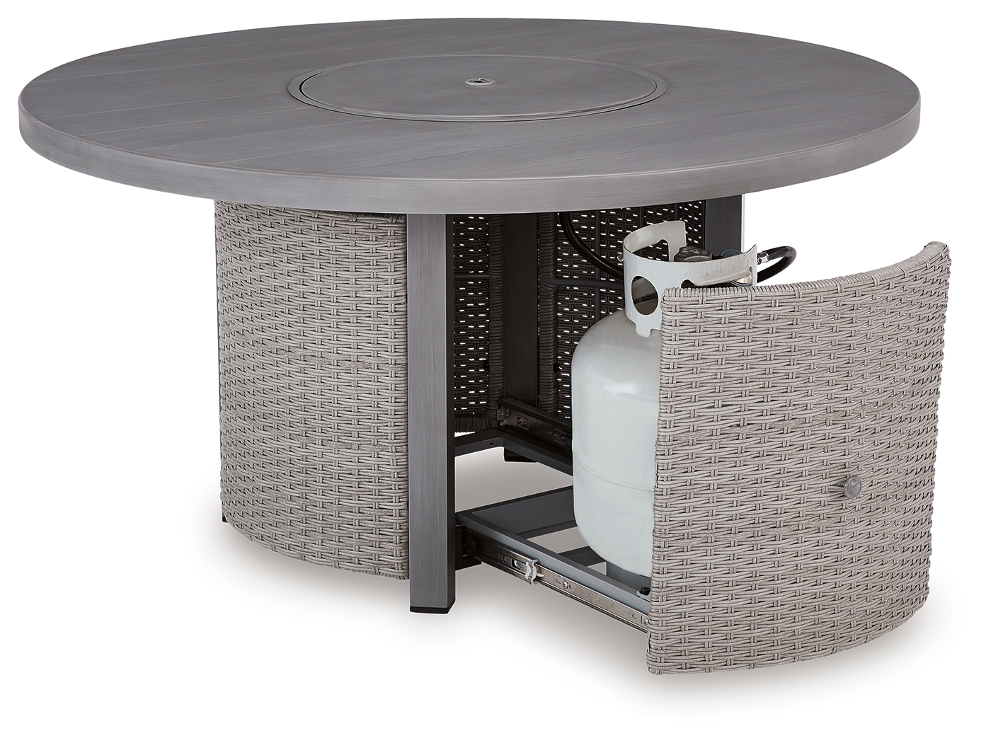 Half Moon Beach - Round Fire Pit Table - Gray - Image 5