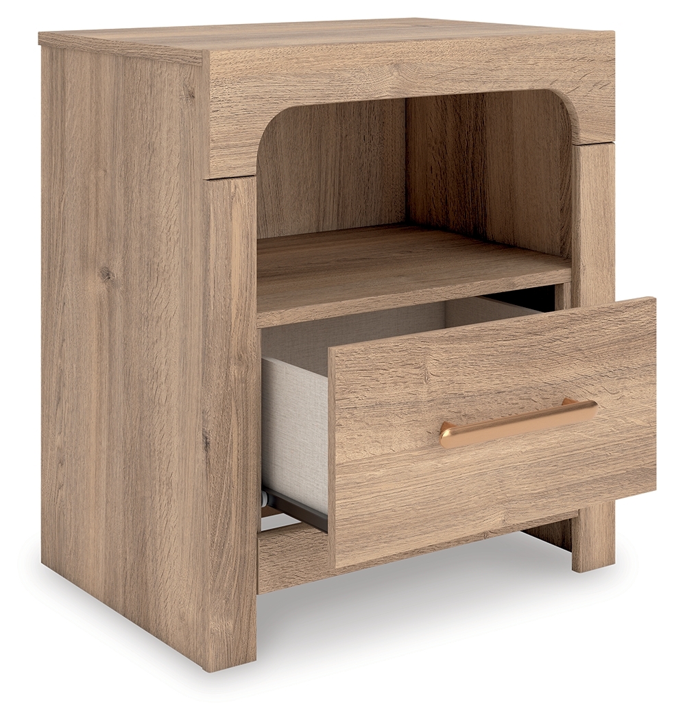 Kinlanni - One Drawer Night Stand - Tan - Image 4