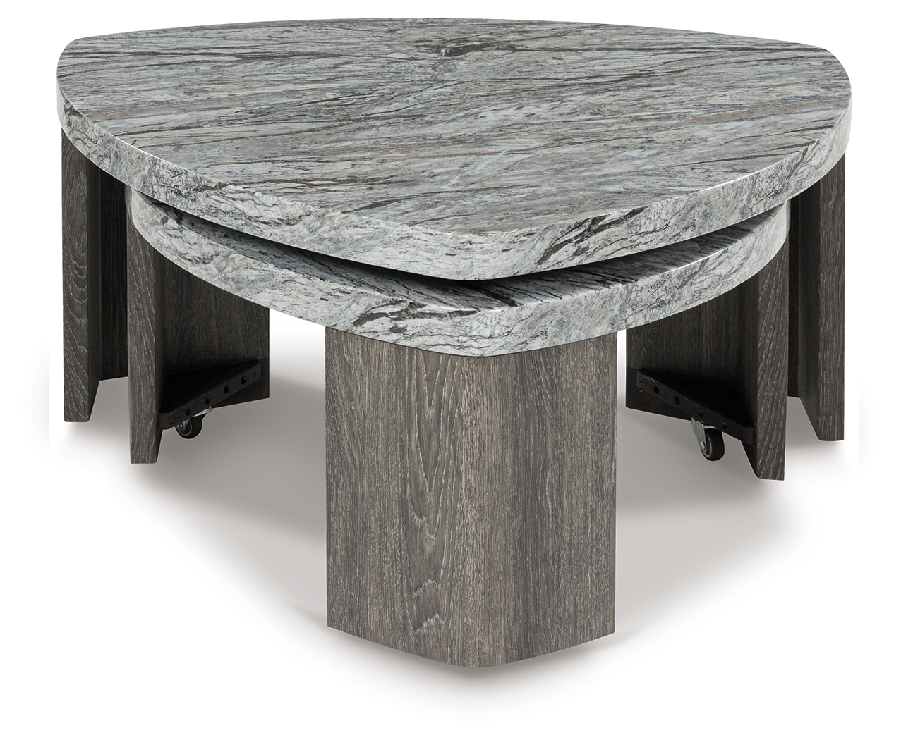 Surmour - Stacked Cocktail Table - Gray / Brown - Image 3
