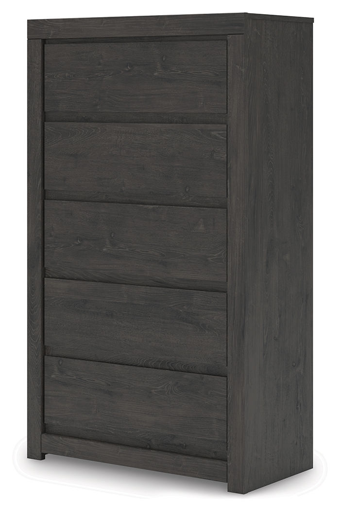 Fraluna - Five Drawer Chest - Charcoal - Image 3