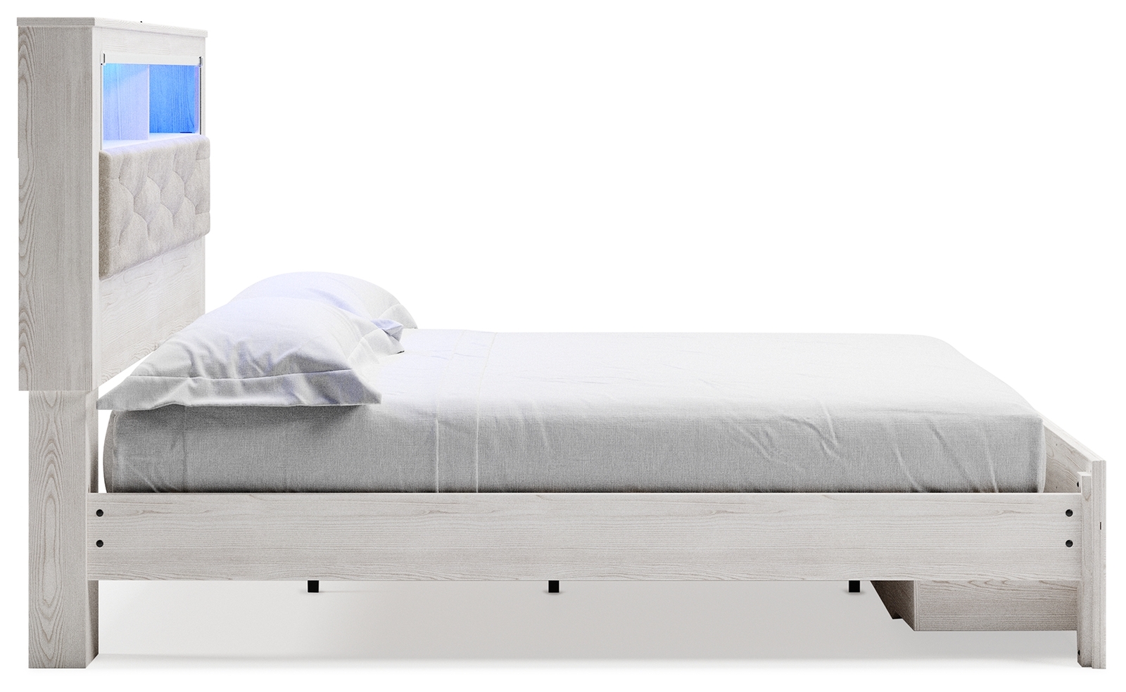 Altyra - King Upholstered Bookcase Bed With Storage - White - Image 5