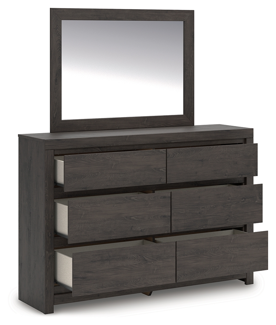 Fraluna - Dresser And Mirror - Charcoal - Image 3
