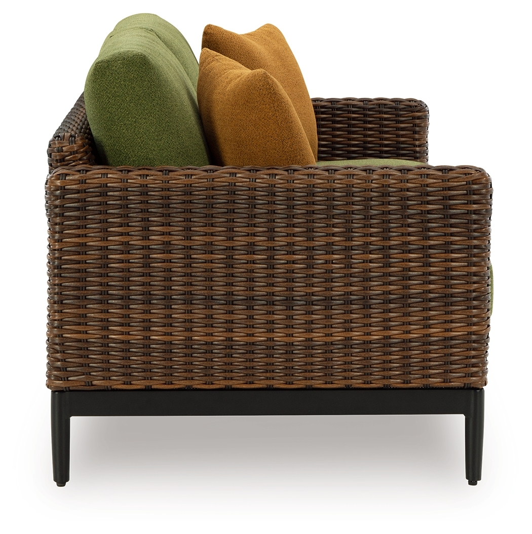 Horizon Hall - Loveseat With Cushion - Brown / Green - Image 4