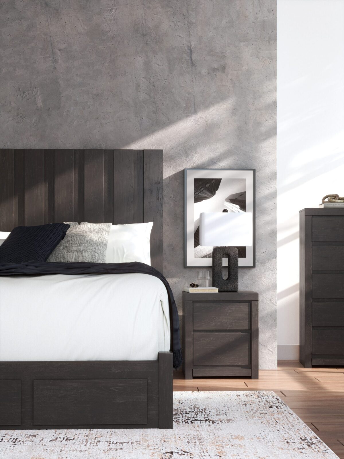 Fraluna - Two Drawer Night Stand - Charcoal - Image 12