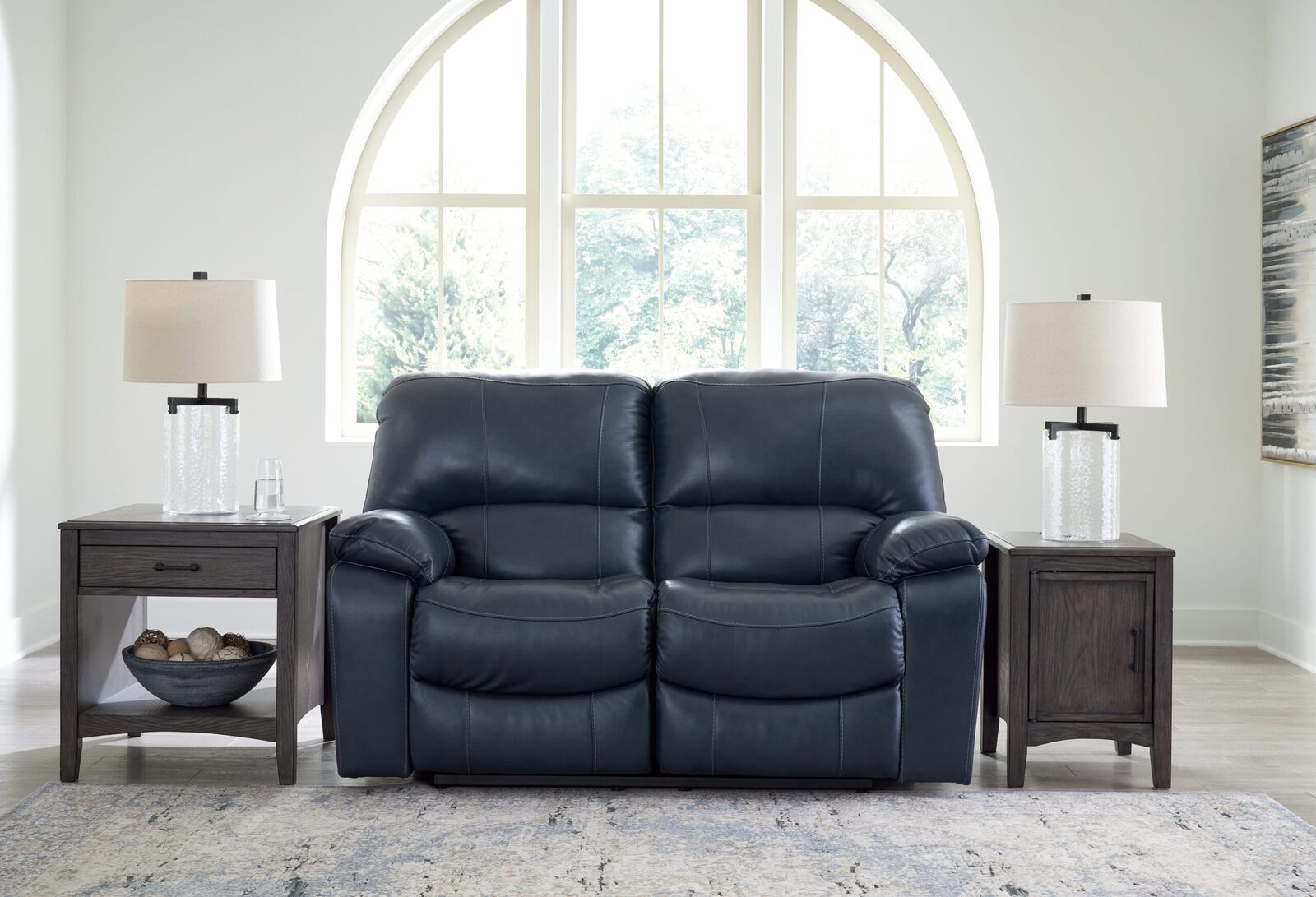 Leesworth - 3 Pc. - Power Reclining Sofa, Power Reclining Loveseat, Power Rocker Recliner - Ocean - Image 6