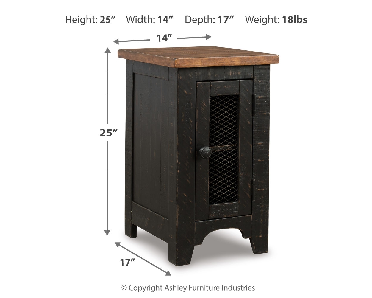 Valebeck - Chair Side End Table - Black / Brown - Image 4