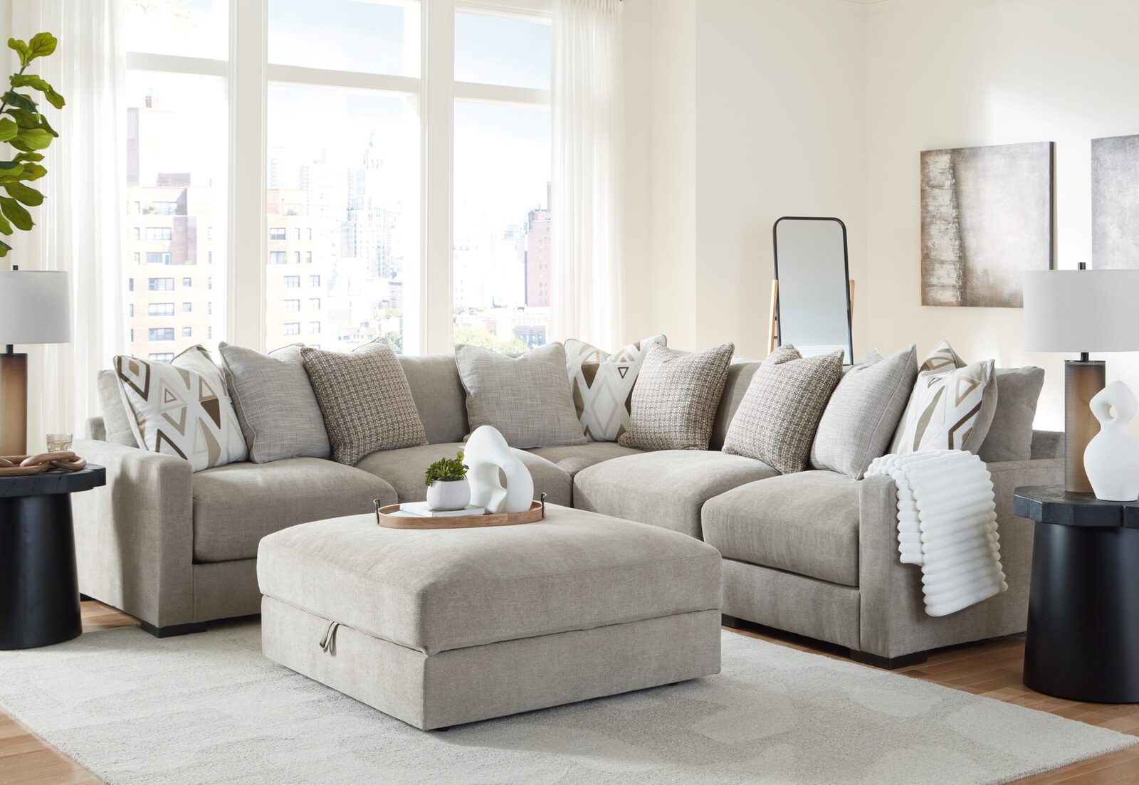 Aslan Court - Sectional With Ottoman Set - Image 2