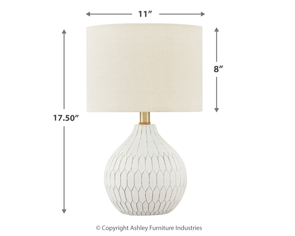 Wardmont - Ceramic Table Lamp - White - Image 4