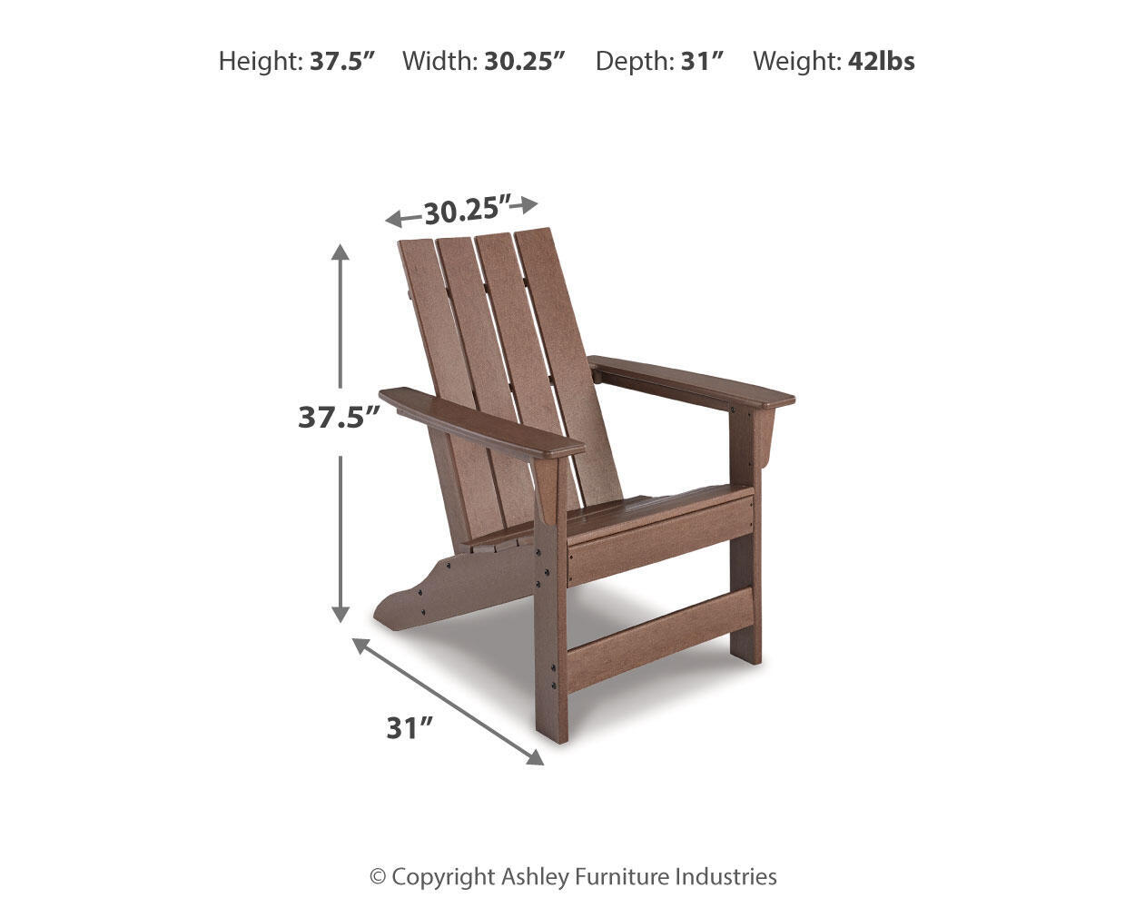 Emmeline - Adirondack Chair - Brown - Image 6