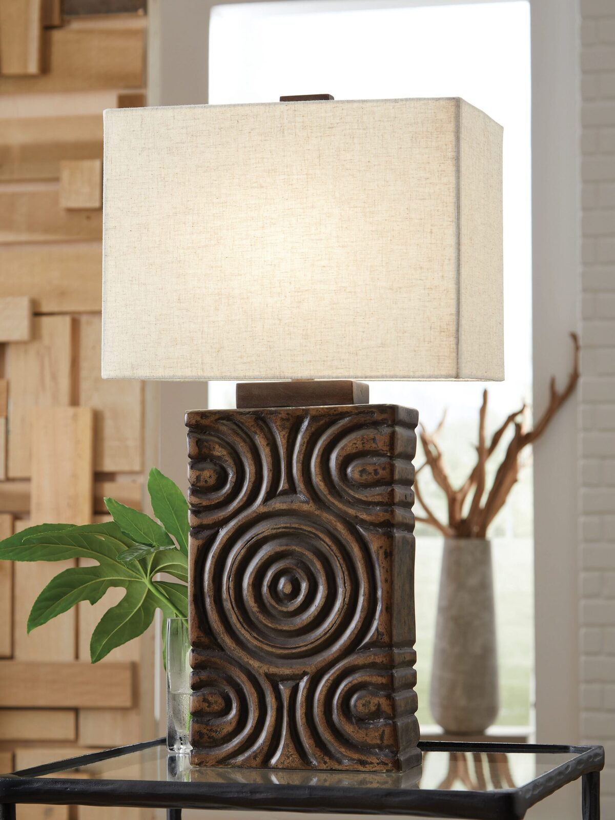 Heathbury - Paper Table Lamp - Antique Brown - Image 2