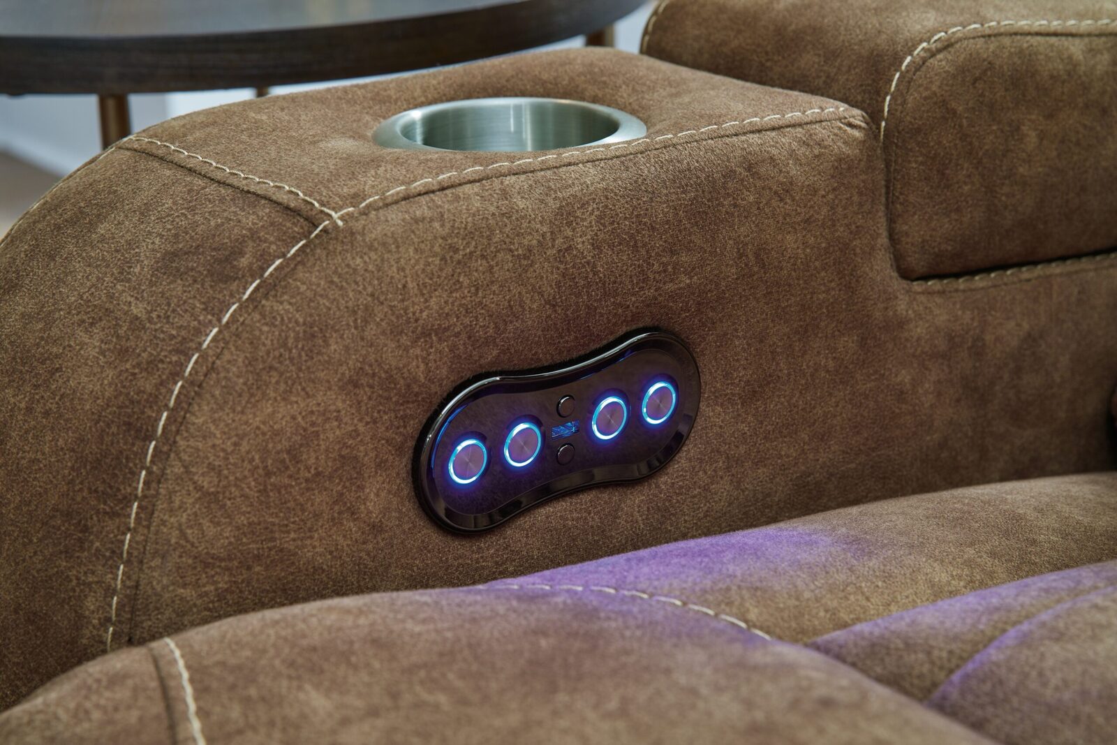 Wolfridge - Power Reclining Loveseat With Console /Adj Hdrst - Brindle - Image 12