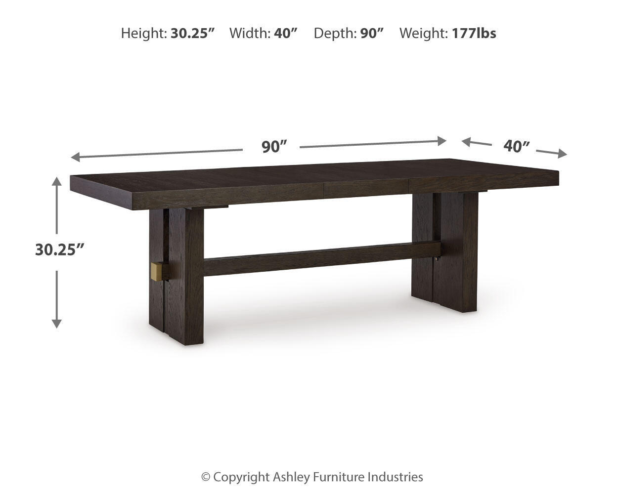 Burkhaus - Rectangular Dining Room Extension Table - Dark Brown - Image 9