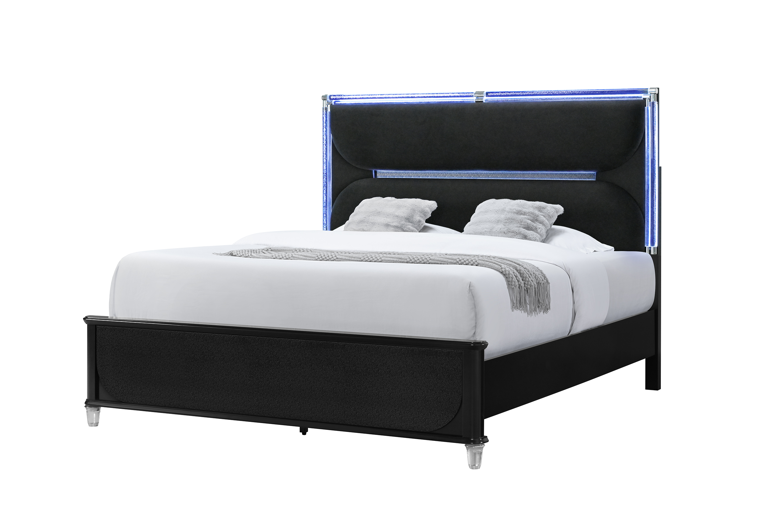 Lando - Bed With Continuous LED - Black - Image 4