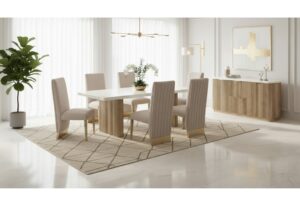 D2504 - 5 Piece Dining Room Set (Dining Table And 4 Dining Chairs) - White / Light Gray