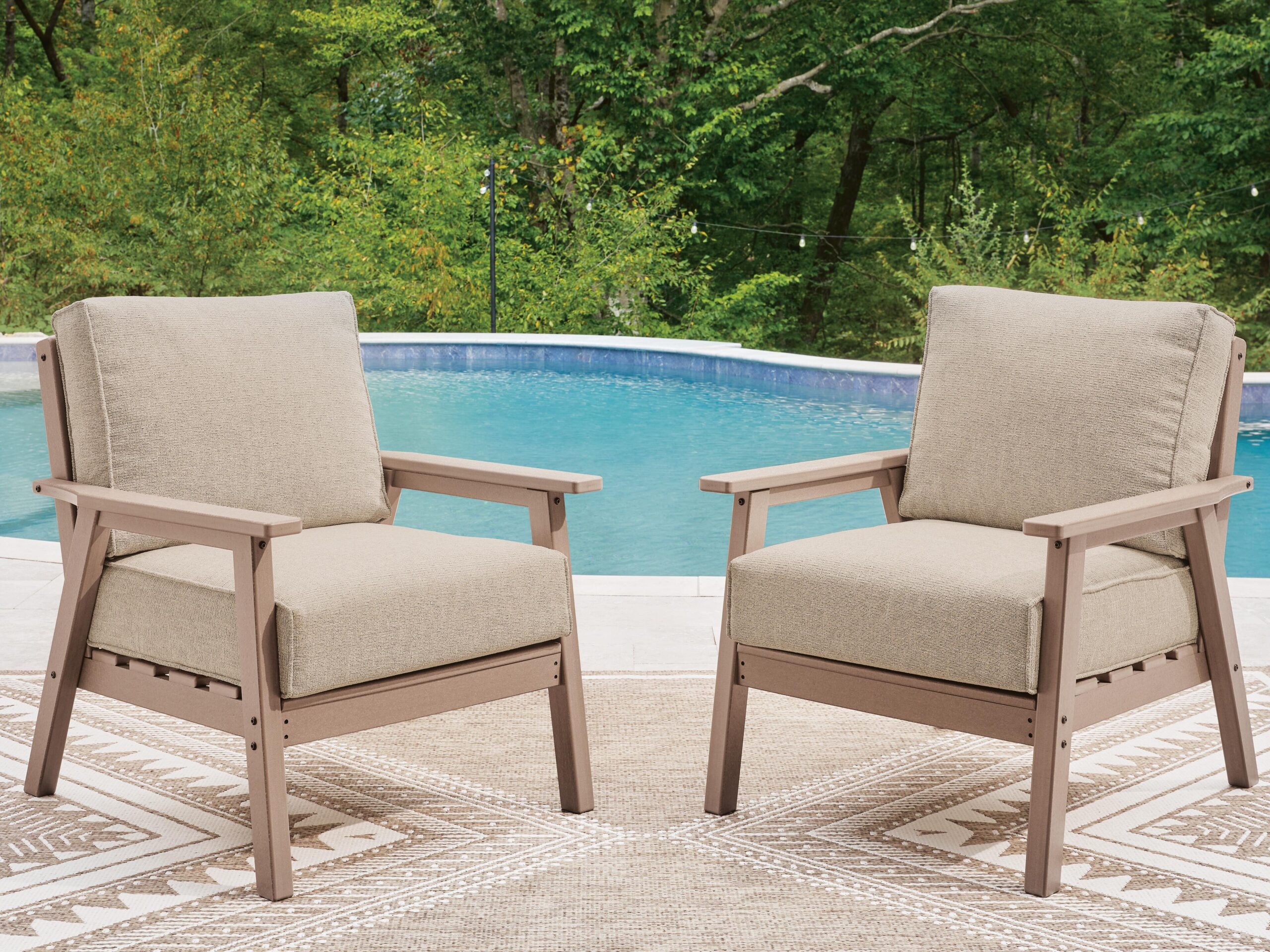 Grover Beach - Lounge Chair With Cushion (Set of 2) - Driftwood - Image 2