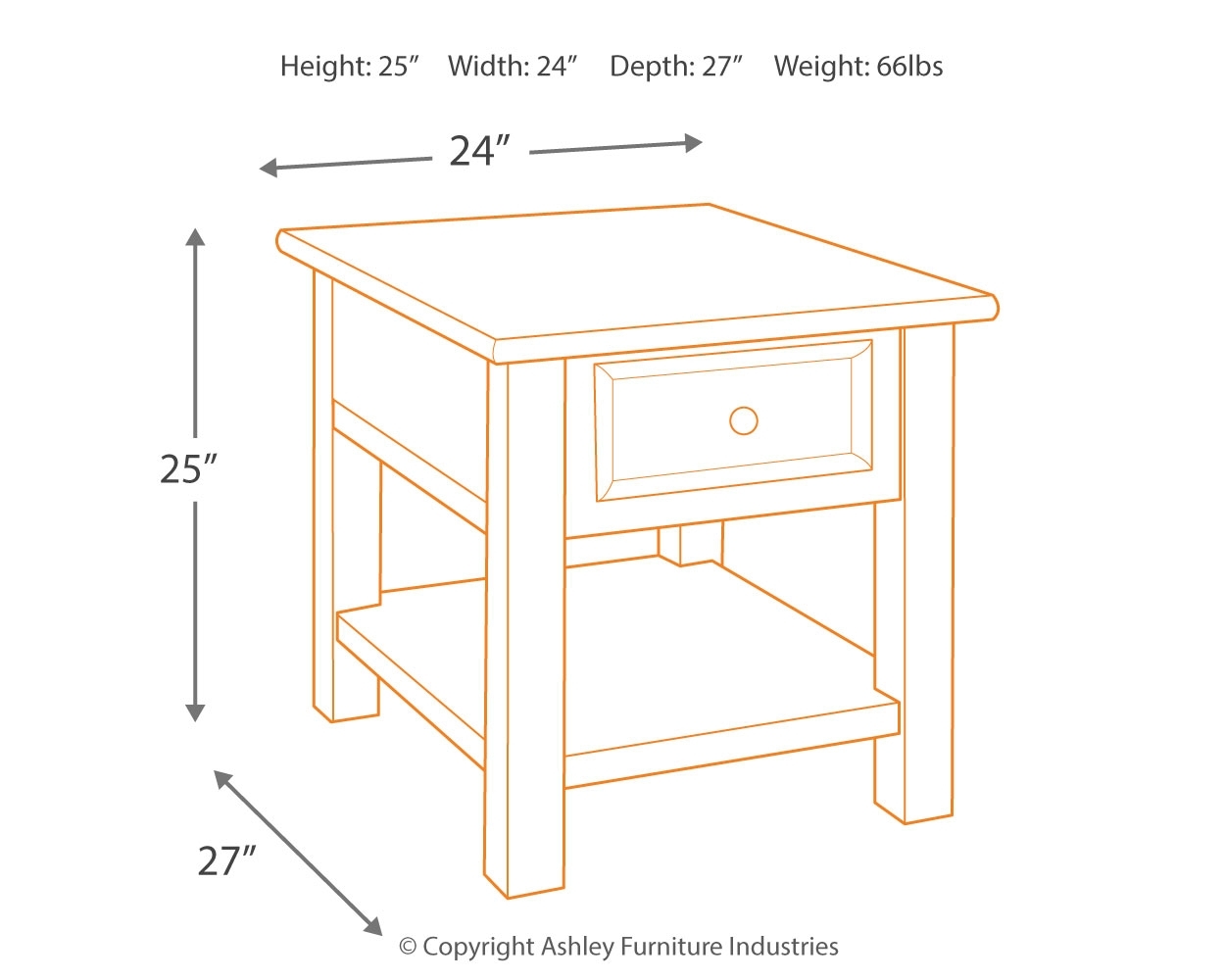 Tyler Creek - Rectangular End Table - Grayish Brown / Black - Image 4