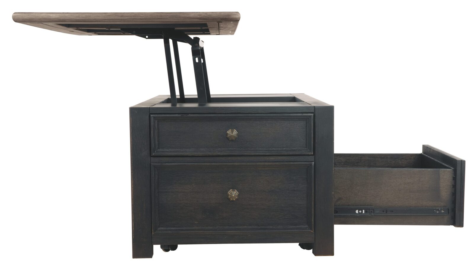 Tyler Creek - Lift Top Cocktail Table - Grayish Brown / Black - Image 6