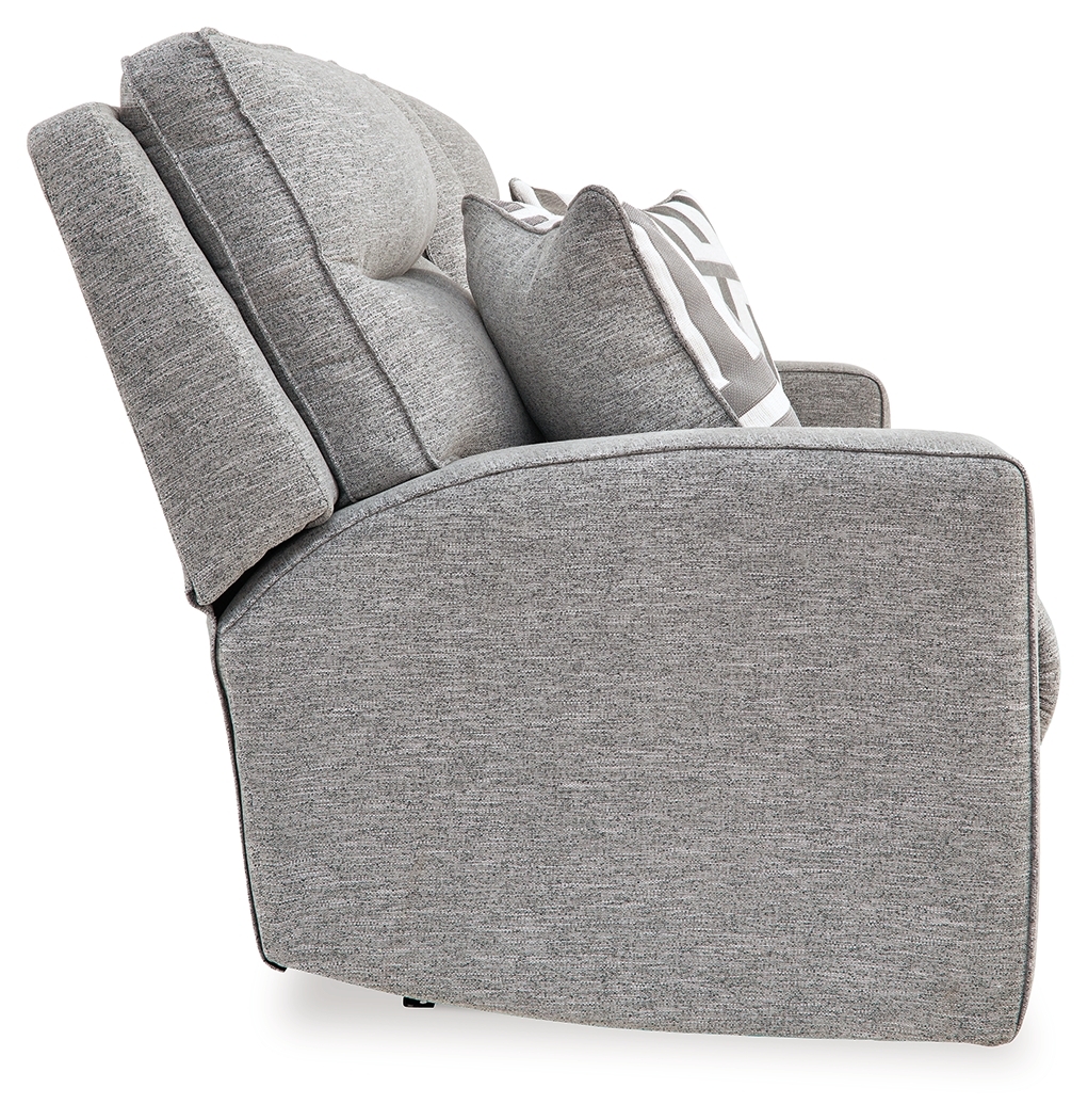 Biscoe - Power Reclining Loveseat With Console /Adj Headrest - Pewter - Image 5