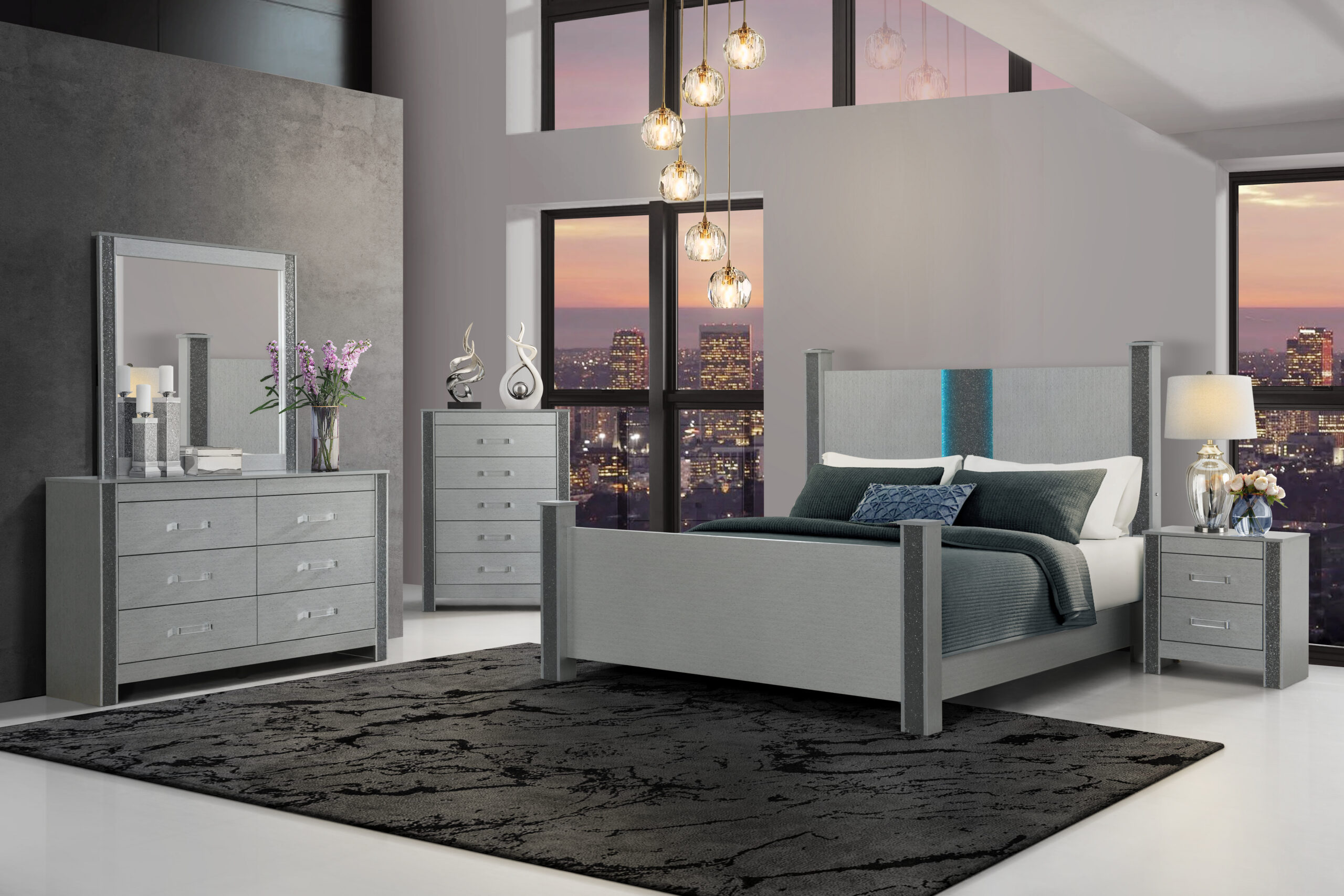 Logan - Nightstand - Silver - Image 5