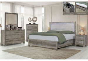 Callie - 5 Piece Bedroom Set (Bed, Dresser & Mirror, Nightstand, Chest) - Brown