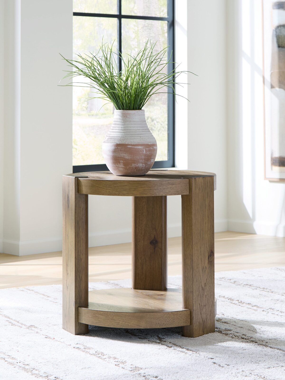 Flangren - Round End Table - Light Brown - Image 2