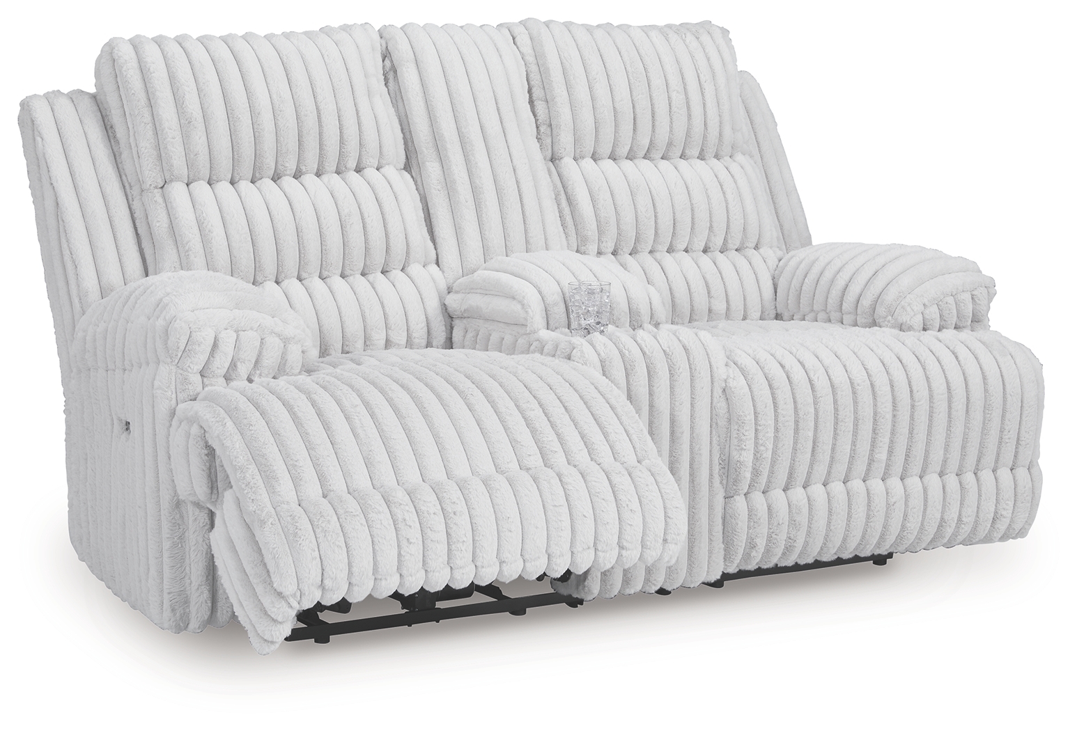 Rhines Falls - Double Reclining Power Loveseat With Console - Alloy - Image 3
