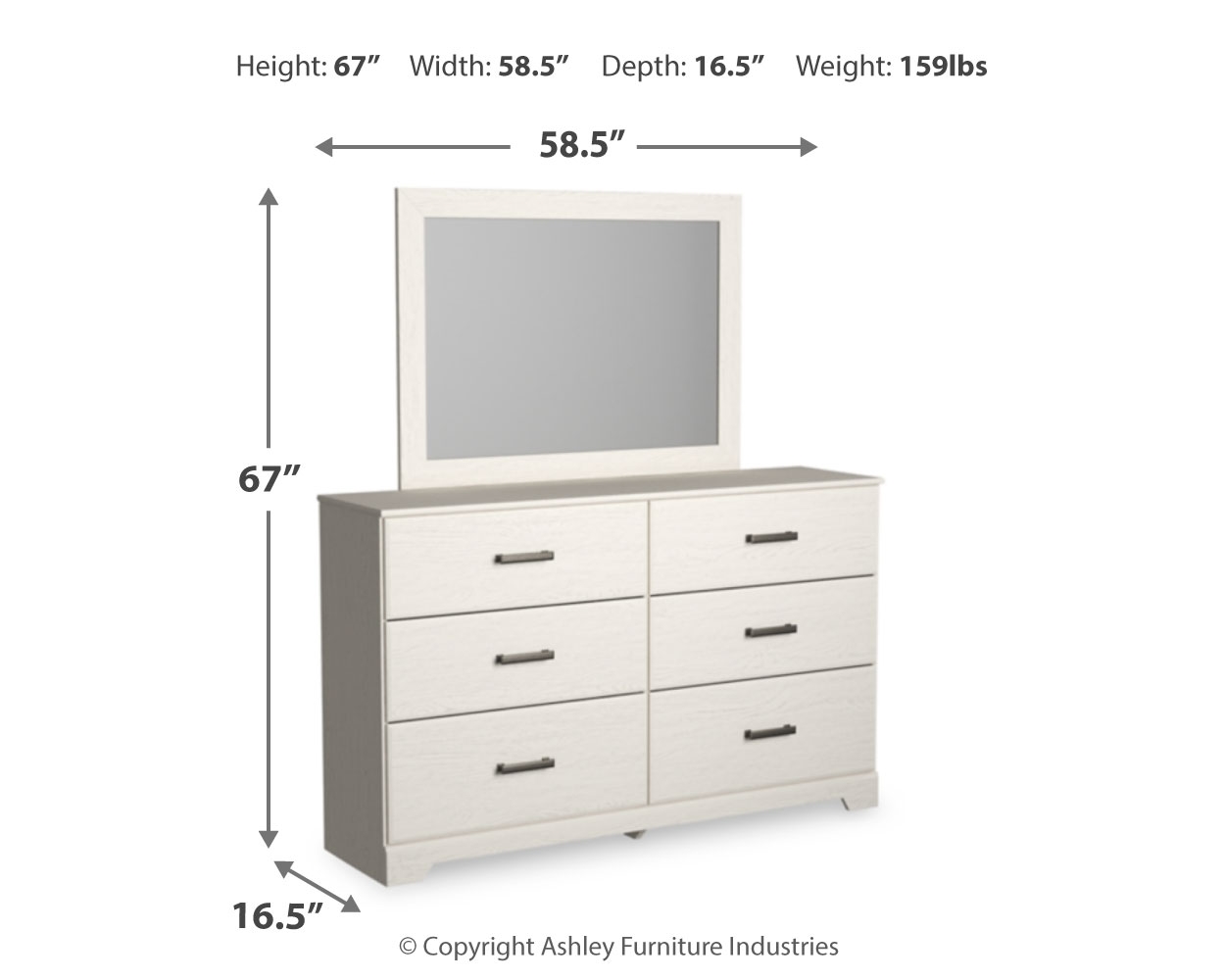 Stelsie - Dresser, Mirror - White - Image 4