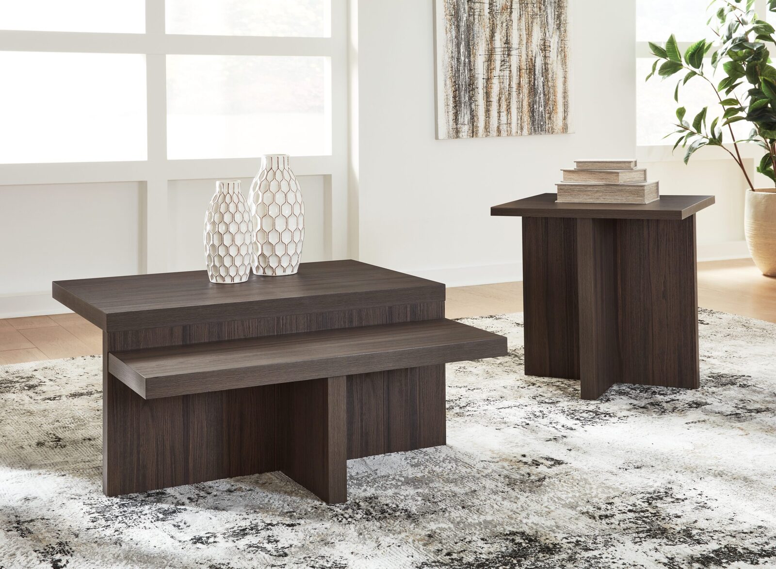 Zendex - Occasional Table Set (Set of 2) - Brown - Image 2