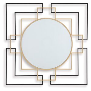 Oceanal - Accent Mirror - Black / Gold Finish