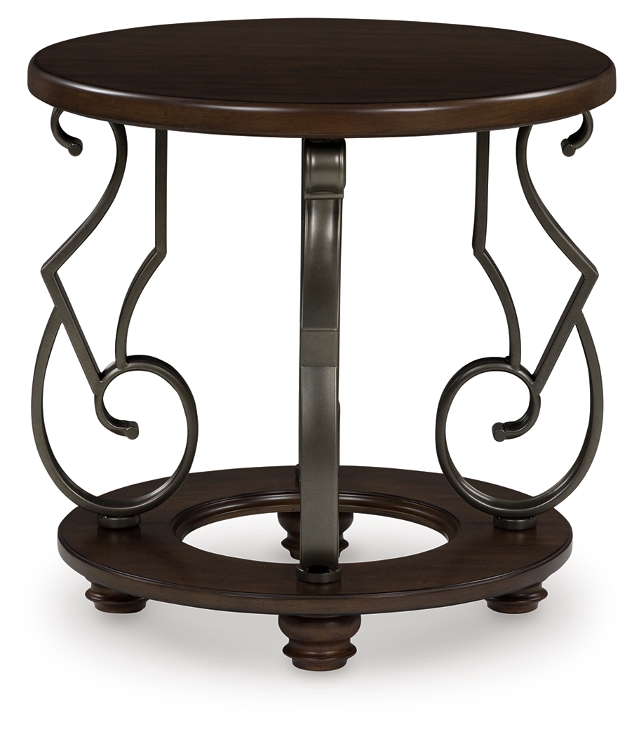 Frallyn - Round End Table - Dark Brown - Image 3