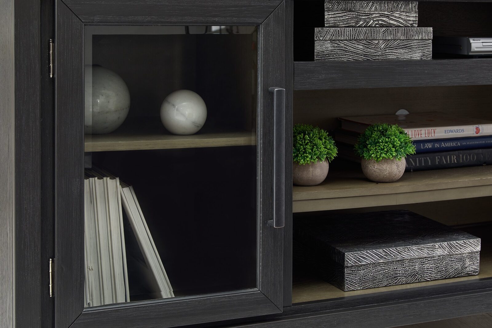 Foyland - XL TV Stand w/Fireplace Option - Black / Brown - Image 7