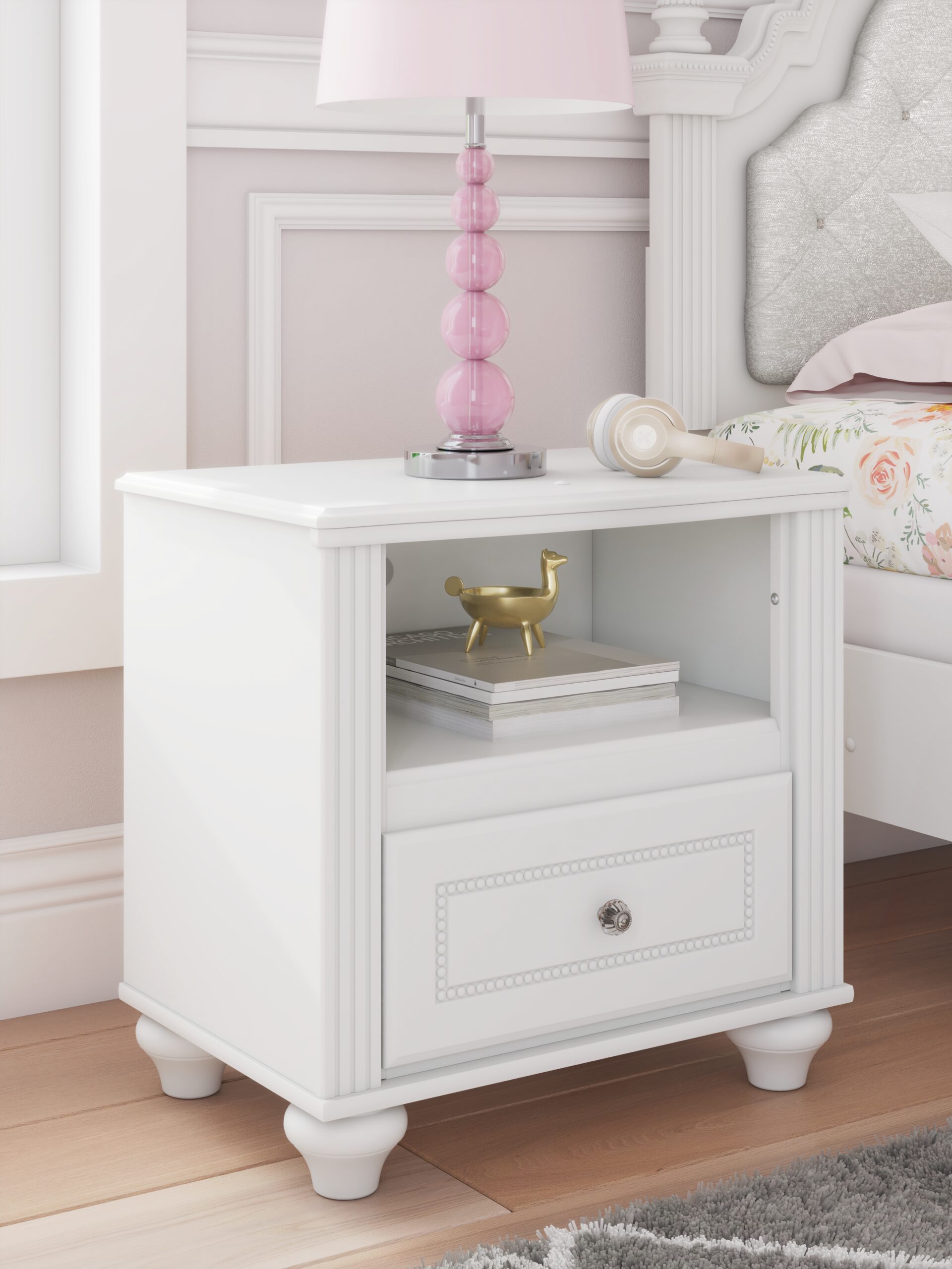 Kozlani - One Drawer Night Stand - White - Image 2