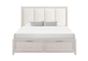 Mariah - Queen Bed Footboard With Storage And Slats - Beige