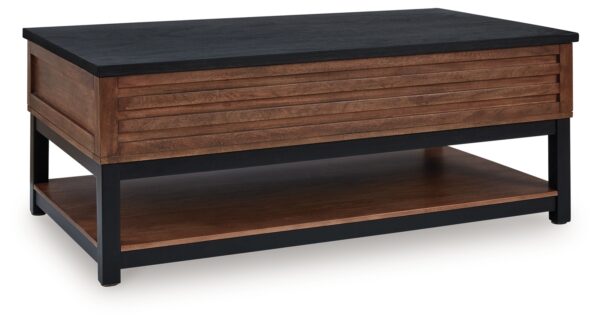 Kallari - Lift Top Cocktail Table - Warm Brown / Black