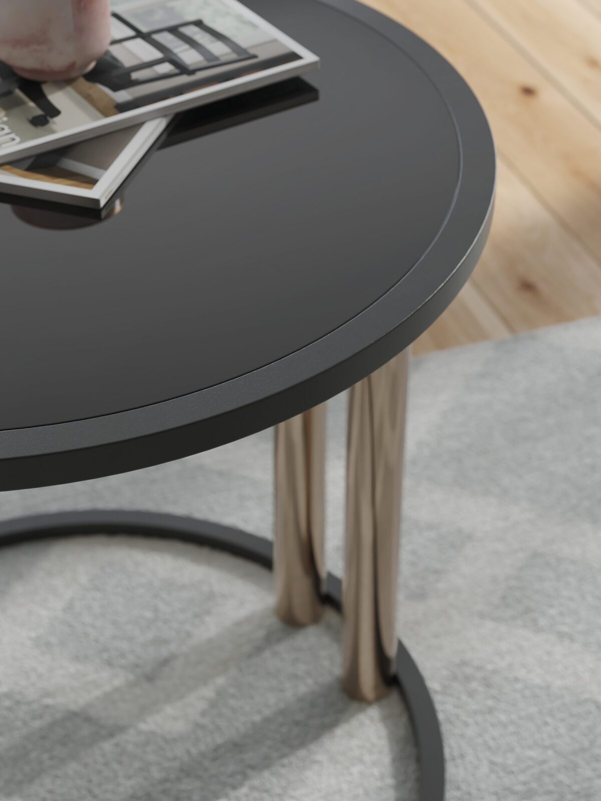 Hannerly - Occasional Table Set (Set of 3) - Black / Gold Finish - Image 5