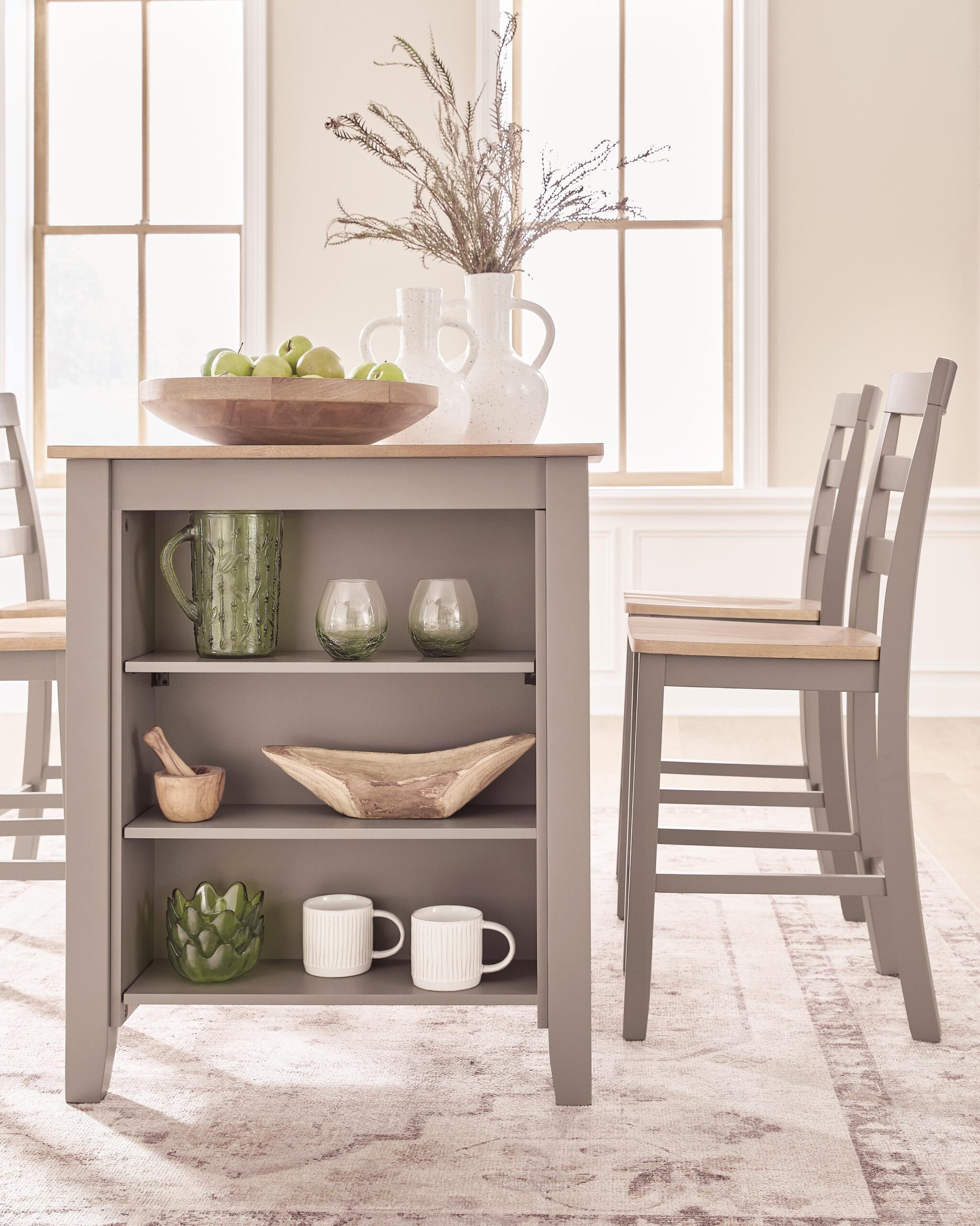 Harperfeld - Rectangular Dining Room Counter Table - Natural / Gray - Image 4