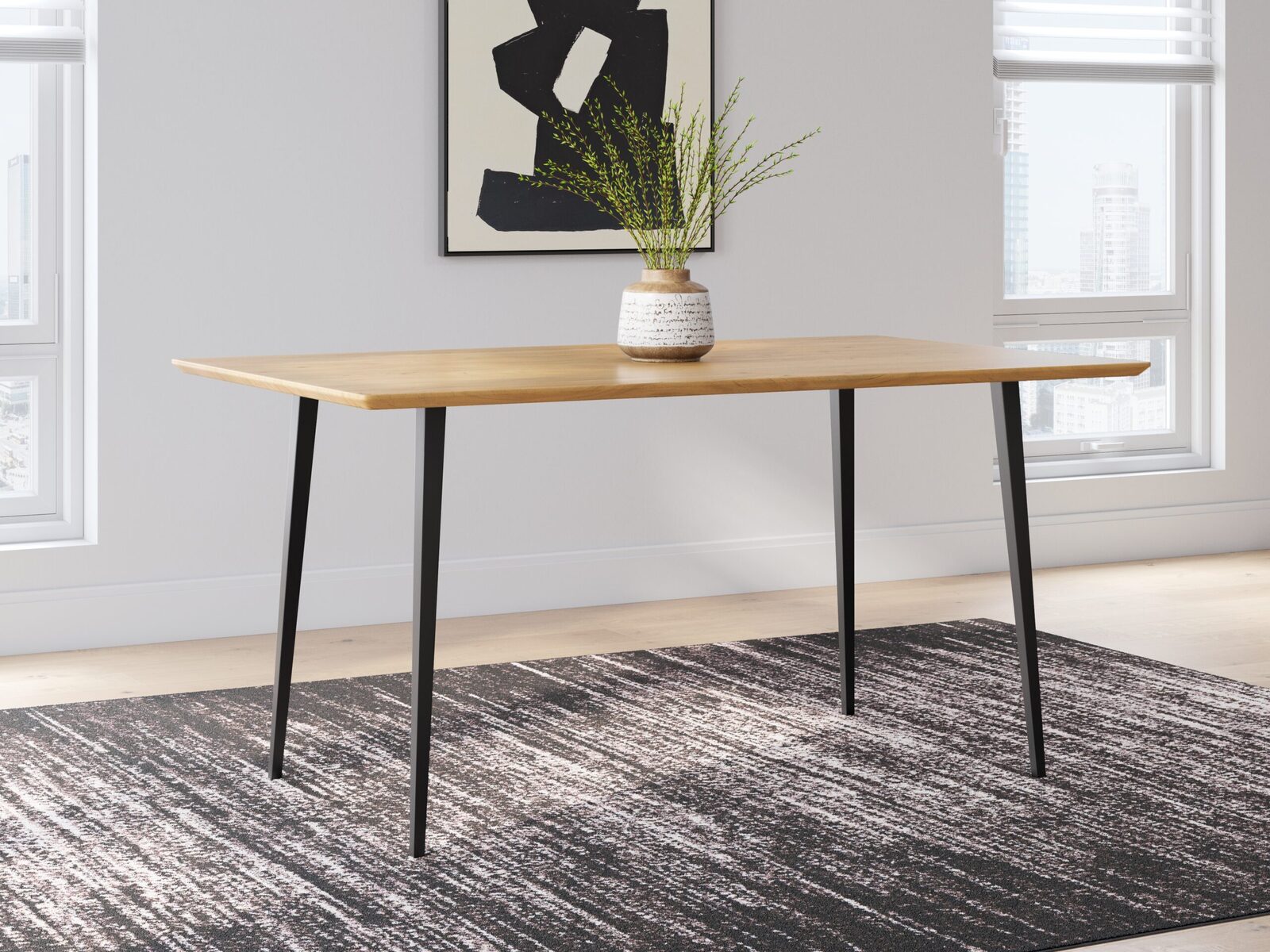 Gretlynn - Rectangular Dining Room Table - Black / Natural - Image 2