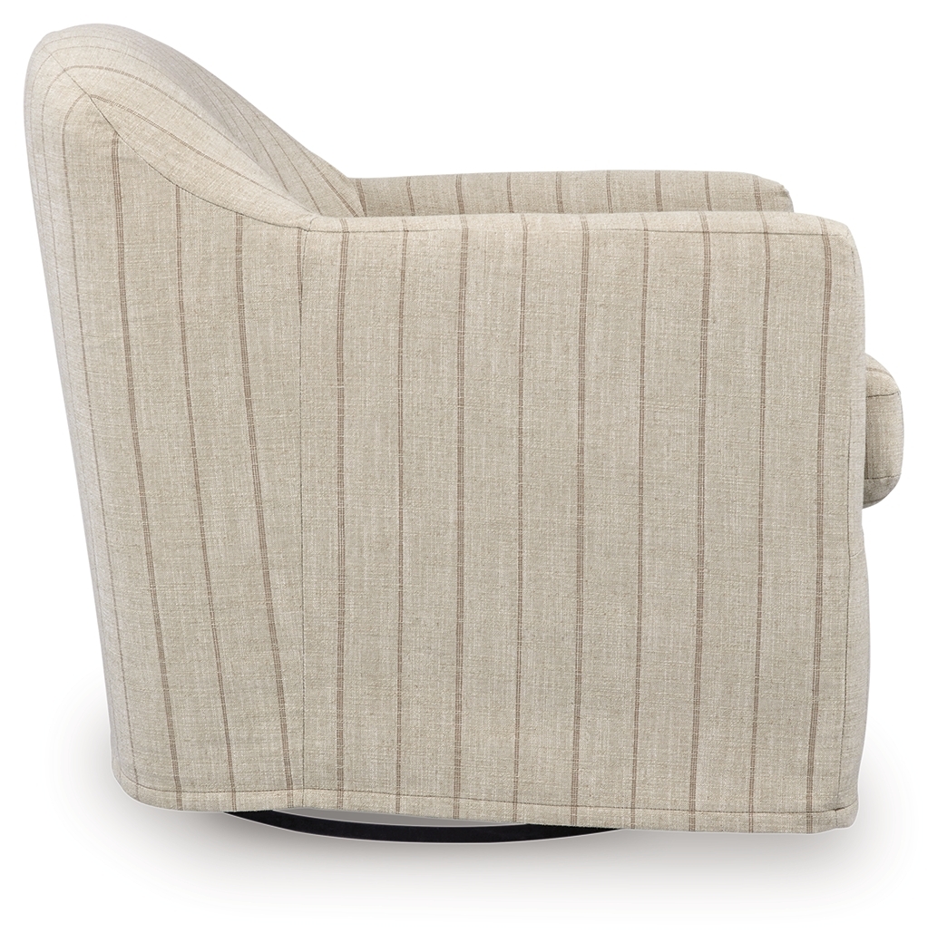 Valwick - Swivel Accent Chair - Cream / Brown - Image 4