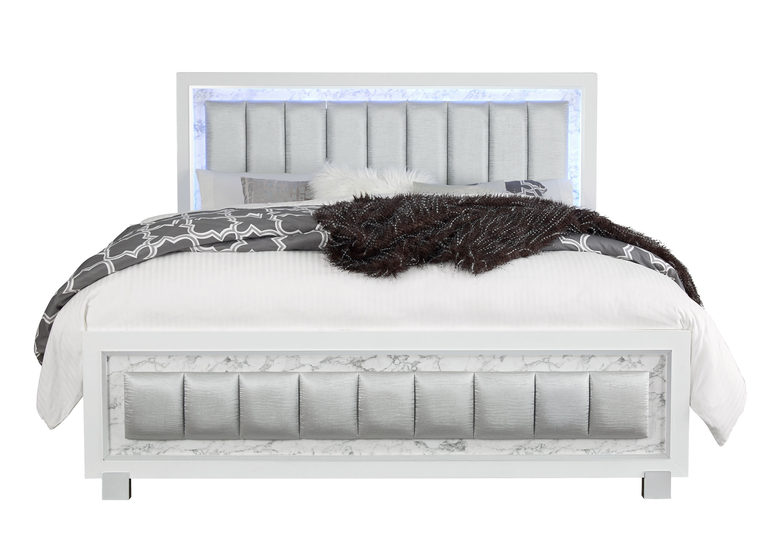 Santorini - Bed Footboard & Slats - White