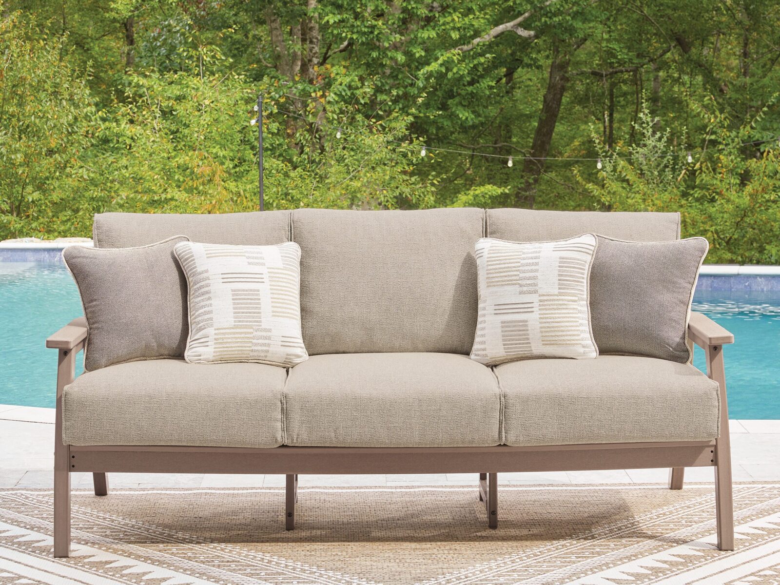 Grover Beach - Sofa With Cushion - Driftwood - Image 2