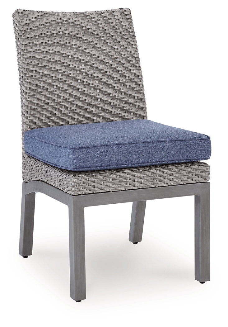 Half Moon Beach - Side Chair With Cushion (Set of 2) - Blue / Gray - Image 3